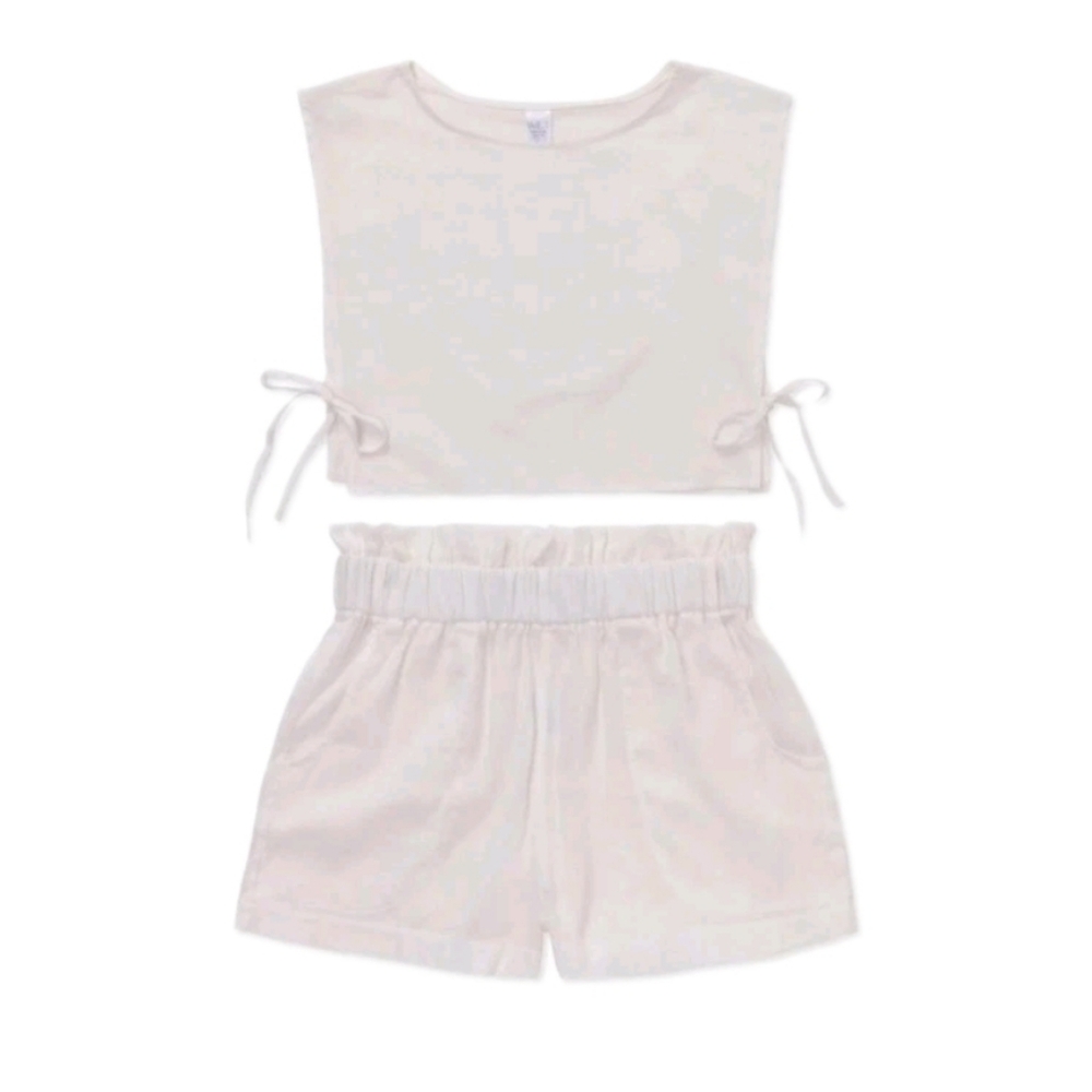 WET Monarch Ainseley High Waist Linen Blend Short Set In Gardenia White Size XS - Picture 2 of 10